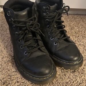 Womens Dr. Martens Black Leather Combat Boots 9-9.5